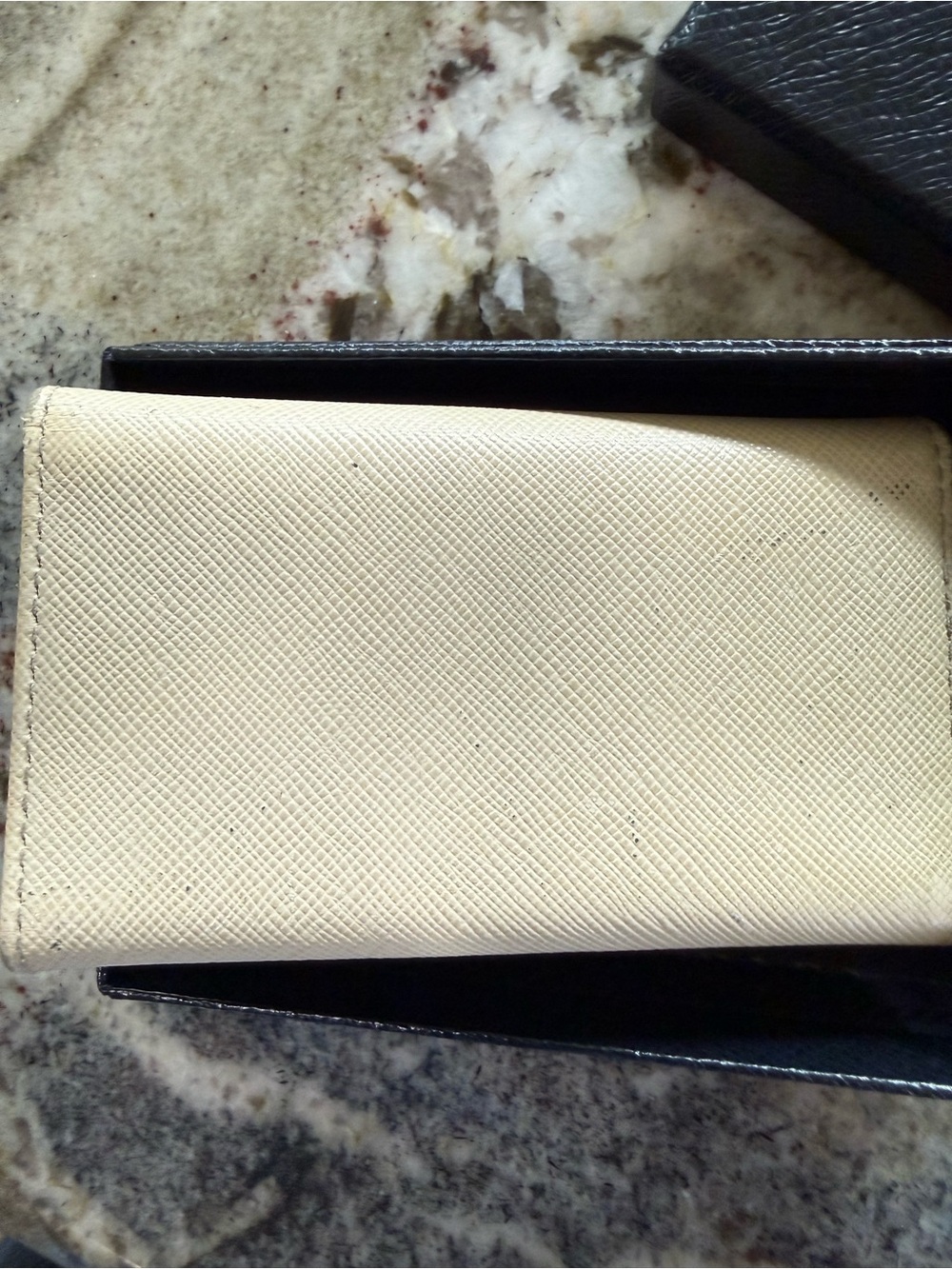 Prada Milano Cream Saffiano Leather Key Cardholder - Picture 6 of 6